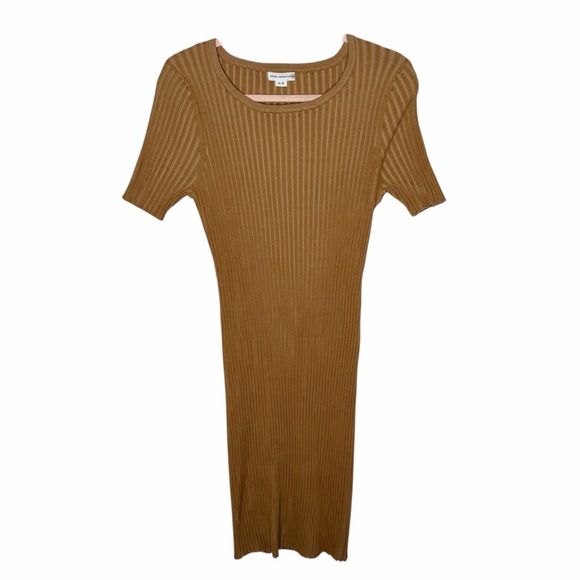 Good American Dresses & Skirts - Good American Ribbed Midi Knit Dress in Camel